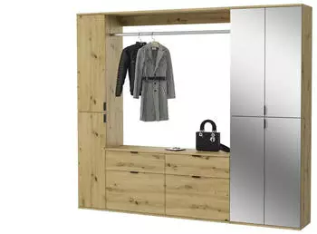 Mid.you Garderobe 3-teilig 2 Schubladen 212 x 193 x 34 cm (1849000444)