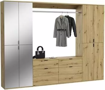 Mid.you Garderobe 3-teilig 2 Schubladen 243 x 193 x 34 cm (1849000441)