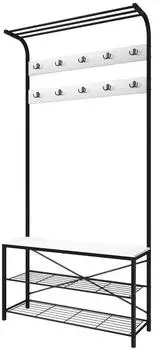 Mid.you Garderobe Taliro Metall 90 x 190 x 30 cm (657051305) schwarz wei&szlig;