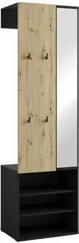 Mid.you Garderobe Eiche Artisan 55 x 187.5 x 40.5 cm (2047019601) schwarz/artisan