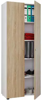 Mid.you Mehrzweckschrank Vandol Sonoma Eiche Kunststoff 4 F&auml;cher 70 x 178 x 39 cm (657051708) wei&szlig;