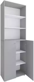 Mid.you Schuhschrank Lona Kunststoff 4 Fächer 70 x 220 x 40 cm (657049421) grau