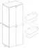 Mid.you Schuhschrank Lona Kunststoff 4 Fächer 70 x 220 x 40 cm (657049415) grau