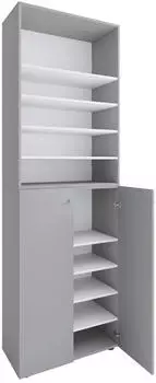 Mid.you Schuhschrank Lona Kunststoff 8 F&auml;cher 70 x 220 x 40 cm (657049409) grau