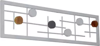 Mid.you Wandgarderobe Mehrfarbig Metall teilmassiv Uni 6 x 60 x 16 cm (2383015701) weiß