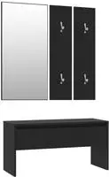 vidaXL Garderoben-Set Schwarz Holzwerkstoff