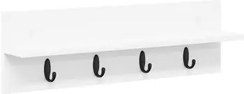 vidaXL Wandmontierter Kleiderständer mit Regal 60 x 10.5 x 18 cm (874387) Weiß