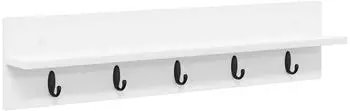 vidaXL Wandmontierter Kleiderständer mit Regal 80 x 10.5 x 18 cm (874395) Weiß