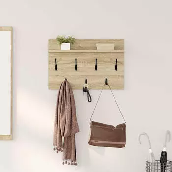 vidaXL Wandmontierter Kleiderständer Sonoma-Eiche 60 x 40 x 12 cm (874429)