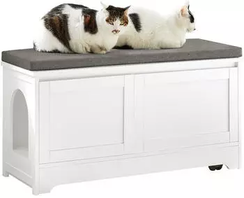 SoBuy Schuhbank 90x44x36 cm Weiß (FSR136-W)