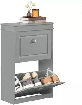 SoBuy Schuhkipper 53x82x24 cm Hellgrau (FSR78-HG)