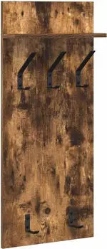 vidaXL Wandmontierter Kleiderständer Räuchereiche 90 x 40 x 10 cm (874455)