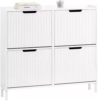 SoBuy Schuhkipper 100x91x19 cm Weiß (FSR177-L-W)