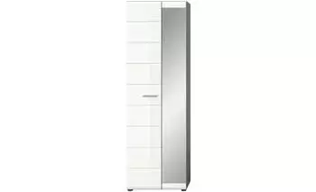 Mid.you Garderobenschrank Hochglanz Kunststoff 4 F&auml;cher 60 x 192 x 37 cm (1849007802) wei&szlig;