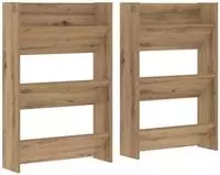 vidaXL Schuhschrank 2 pcs Artisan-Eiche 60 x 18 x 90 cm Holzwerkstoff
