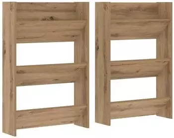 vidaXL Schuhschrank 2 St&uuml;ck 60x18x90 cm Artisan Eiche (875149)