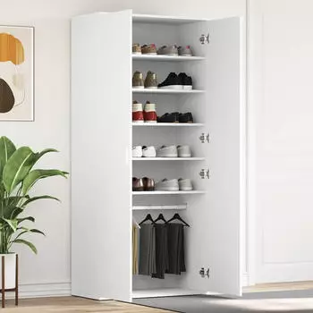 vidaXL Schuhschrank mit Regal 80x39x178 cm Wei&szlig; (3333866)