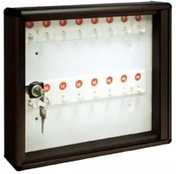 ALUBOX Schlüsselkasten Wandmontage Aluminium 16 nummerierte Haken (47218)