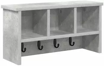 vidaXL Wandgarderobe mit Ablage Betongrau 50x16x26cm (874310)