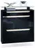 Vladon Schuhschrank Annie 2 Klappen, 1 Schublade, Schwarz matt/Hochglanz/Creme (Annie)
