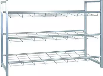 HAKU Guillaume Schuhregal Metall, alufarben, 80x60x30cm (38717)