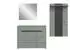 xonox.home Canu Garderobenkombination 3-teilig, Basaltgrau/Smoke Green, 215x190x37cm