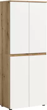 xonox.home Scarpa Hochschrank 4-t&uuml;rig, Wei&szlig;/Evoke-Eiche, 70x175x37cm (X7UJ8822)