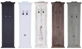 Mendler Garderobe T33 Wandgarderobenpaneel Holz 109x28x4cm dunkelgrau (62107)