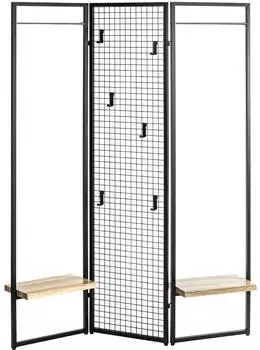 HAKU Reggio Standgarderobe Metall/MDF 133x175x24cm schwarz/eiche
