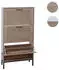 MCW MCW-N92 Schuhschrank 3 Fächer Rattanfront Eiche-Optik 126x63x24cm (94982)