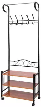MCW Victoria Garderobenpaneel Metall/Altholz, 3 Ablagef&auml;cher, 65x186x34cm (800000678596)