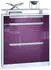 Vladon Fiesta Schuhschrank 2 Klappen, Schublade, Glasablage, Weiß matt/Brombeer Hochglanz (89x104x23cm)