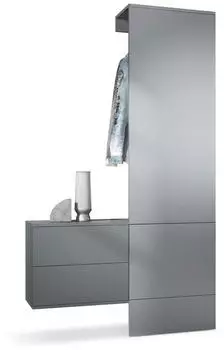 Vladon Carlton Set 2 Wandgarderobe Anthrazit matt/Graphit Seidenmatt, Holzwerkstoff, 105x193x35cm