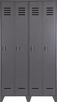 Woood Stijn Garderobenschrank 2-t&uuml;rig Kiefer, Dunkelgrau, 187x103x40cm (85341155-0)