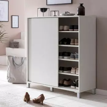 Finebuy Schuhschrank Holz 20 Paar Schuhe mit Schiebetüren (SV51780)