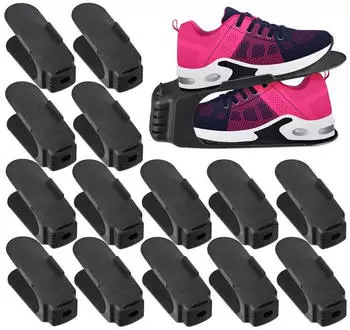 Relaxdays Schuhstapler Schuhorganizer 15er-Set, Schwarz