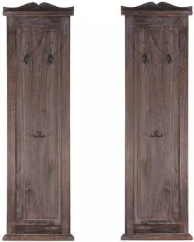 Mendler Garderobe T33 Wandhaken Holz 109x28x4cm braun shabby, 2er-Set (30351)