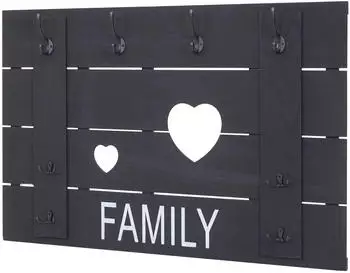 MCW Wandgarderobe C89 Family Shabby-Look Paulownia 90x60cm Dunkelgrau (MCW-C89)