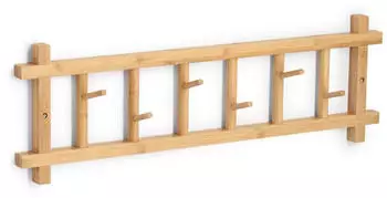 Zeller Wandgarderobe Bambus 6 Haken, 68x22cm (CEDRO)
