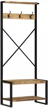 vidaXL Kleiderst&auml;nder Raues Mango Massivholz 80x40x190cm (4015961)