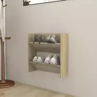 vidaXL Wand-Schuhschrank Sonoma-Eiche 60x18x60 cm Holzwerkstoff