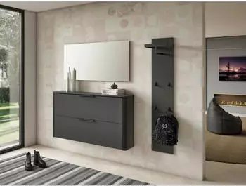 Dieter Knoll Garderobenpaneel Anthrazit Schwarz 35x165x25 cm