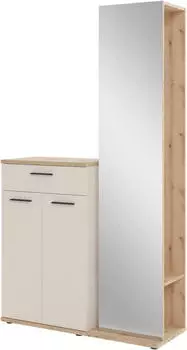 XORA Garderobe Creme 1 F&auml;cher 1 Schubladen 105x188x38 cm (887013202) eiche