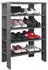Ricoo Schuhregal WM040 schmal, 4 Ebenen, Holz, Betongrau (WM040-BG)