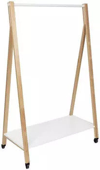 Alba Garderobenst&auml;nder mit Rollen, Holz/Wei&szlig; (PMSLEEK)