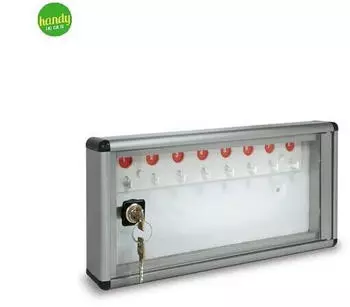 ALUBOX Schlüsselkasten 8 Haken Aluminium Silber 30x5x14cm (1007633)