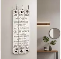 Mucola Shabby Chic Wandgarderobe mit 6 Kleiderhaken &ndash; Vintage Garderobe Holz...