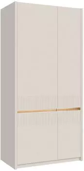 Forte Oak Squere Garderobenschrank mit Kleiderstange, Holzwerkstoff, beige, 95,3x197,9x52cm