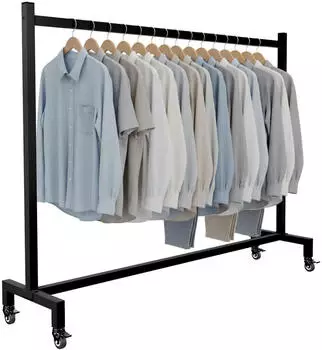 CLP Gisborne Kleiderst&auml;nder auf Rollen, Metall, schwarz, 150x38x120cm (326426)