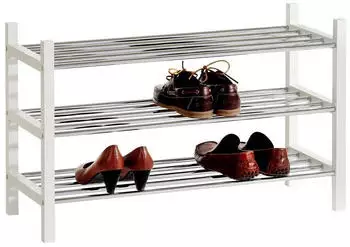 Idimex Resa Schuhregal Kiefer 3 Böden stapelbar, weiß (RESA)